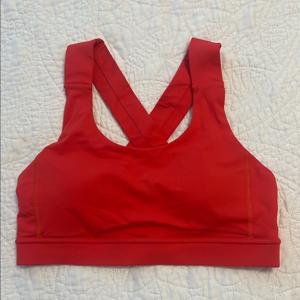 Red lululemon sports bra